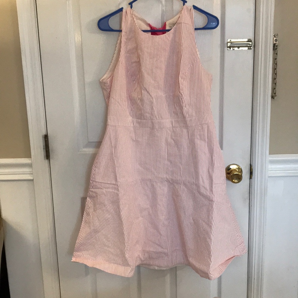 J. Crew Seersucker pink